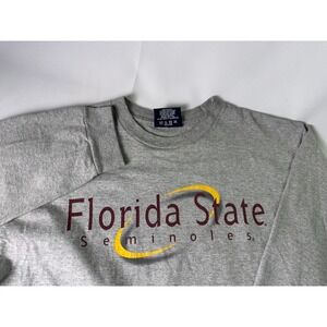 Vintage 90s JanSport FSU Florida State Seminoles L/s Gray T Shirt‎ Med USA Made
